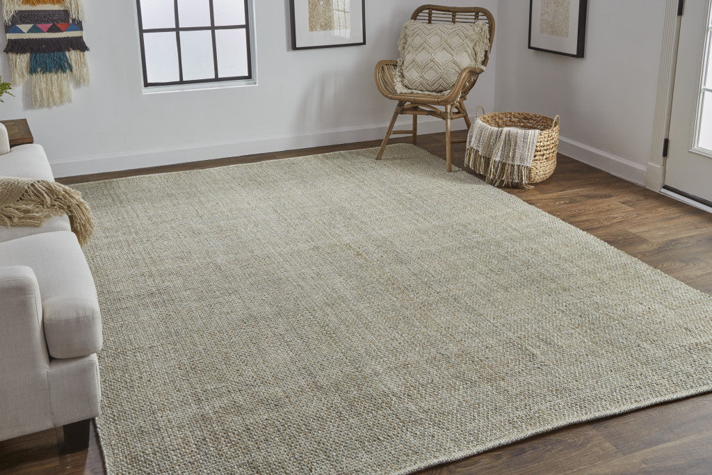 2' X 3' Gray Ivory And Blue Hand Woven Area Rug