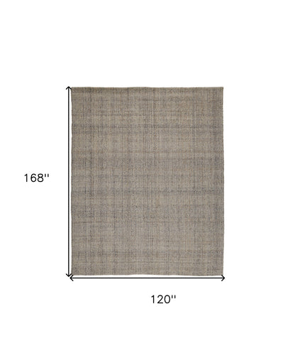 10' X 14' Beige and Gray Hand Woven Area Rug - 24.0" (L) x 36.0" (W) x 0.38" (H)