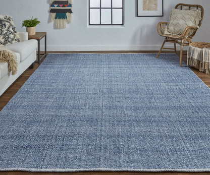 2' X 3' Gray Ivory And Blue Hand Woven Area Rug