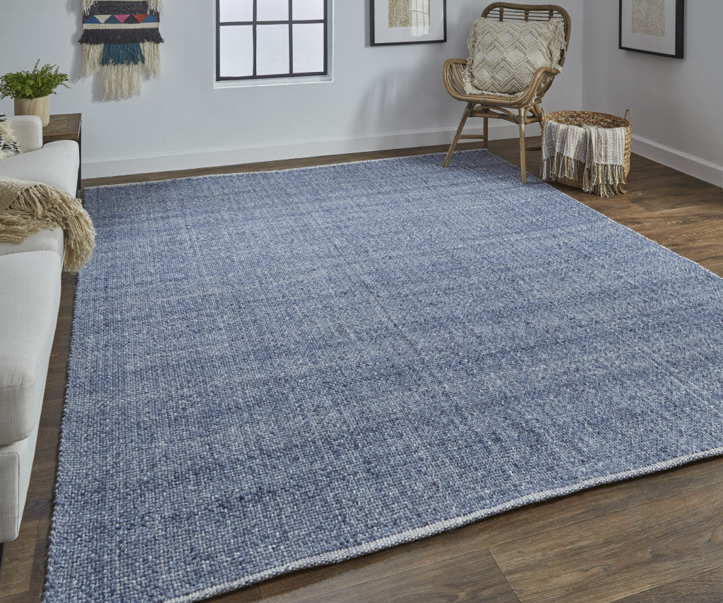 2' X 3' Gray Ivory And Blue Hand Woven Area Rug