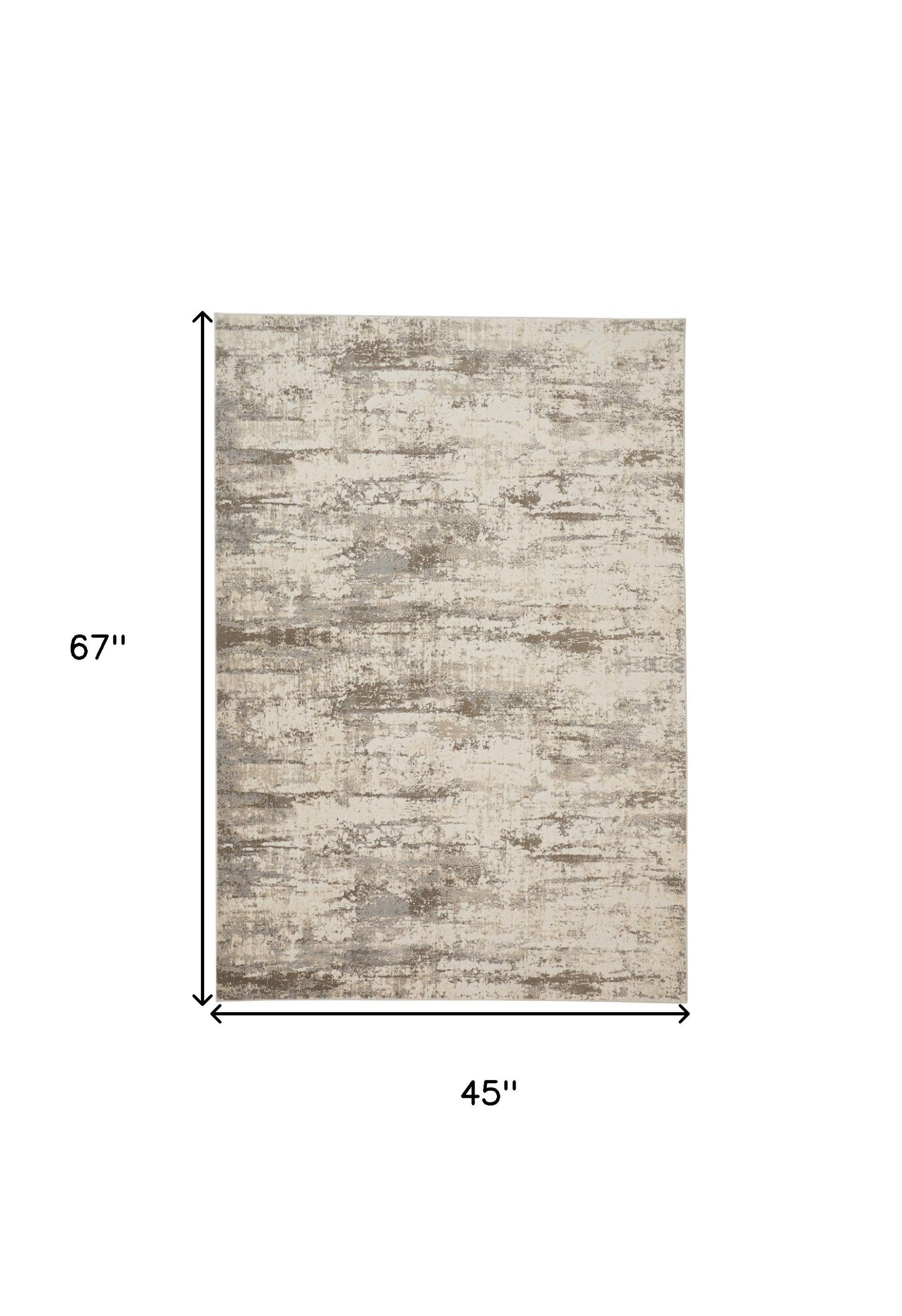 8' X 10' Ivory And Brown Abstract Area Rug