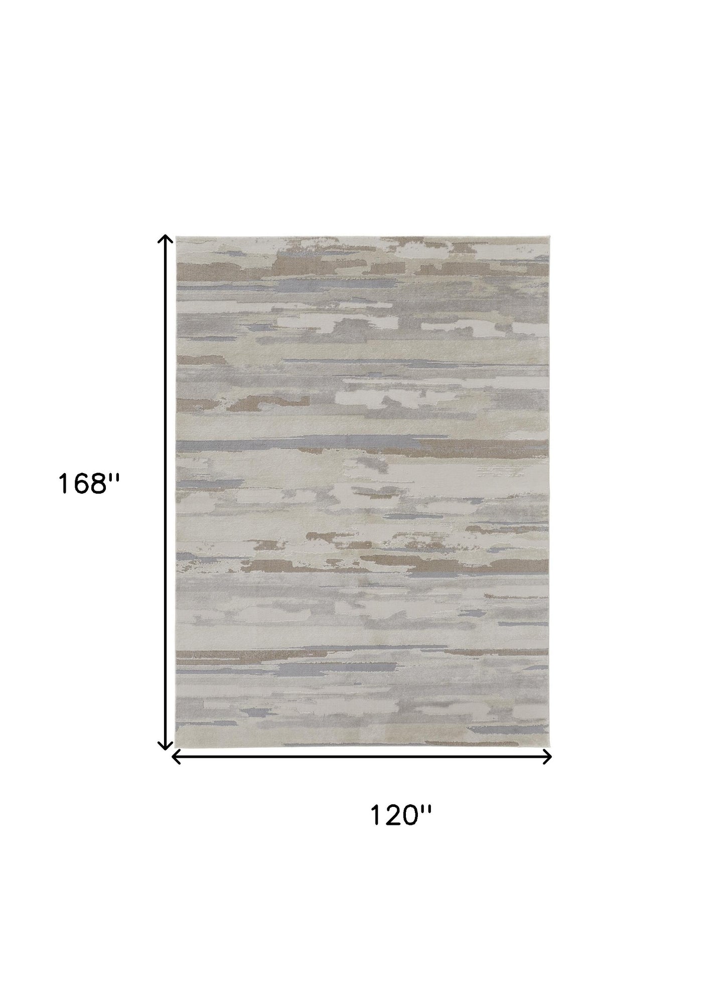 10' X 14' Brown and Ivory Abstract Power Loom Distressed Area Rug - 24.0" (L) x 35.5" (W) x 1.0" (H)