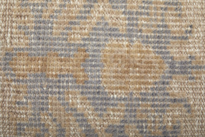 8' X 10' Ivory Tan And Blue Floral Hand Knotted Area Rug HomeRoots