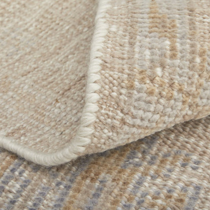 8' X 10' Ivory Tan And Blue Floral Hand Knotted Area Rug HomeRoots