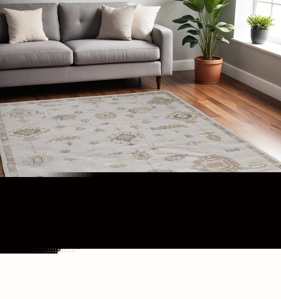 4' X 6' Orange and Ivory Floral Hand Knotted Area Rug HomeRoots