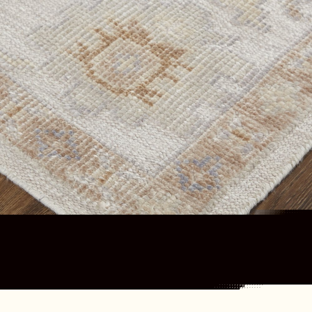4' X 6' Orange and Ivory Floral Hand Knotted Area Rug HomeRoots