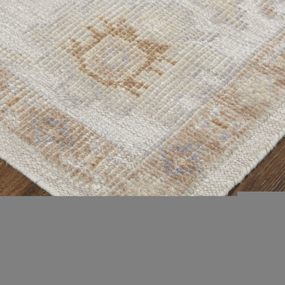 4' X 6' Orange and Ivory Floral Hand Knotted Area Rug HomeRoots