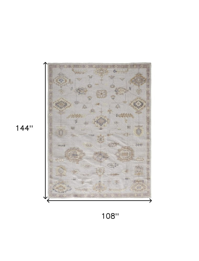 4' X 6' Orange and Ivory Floral Hand Knotted Area Rug HomeRoots