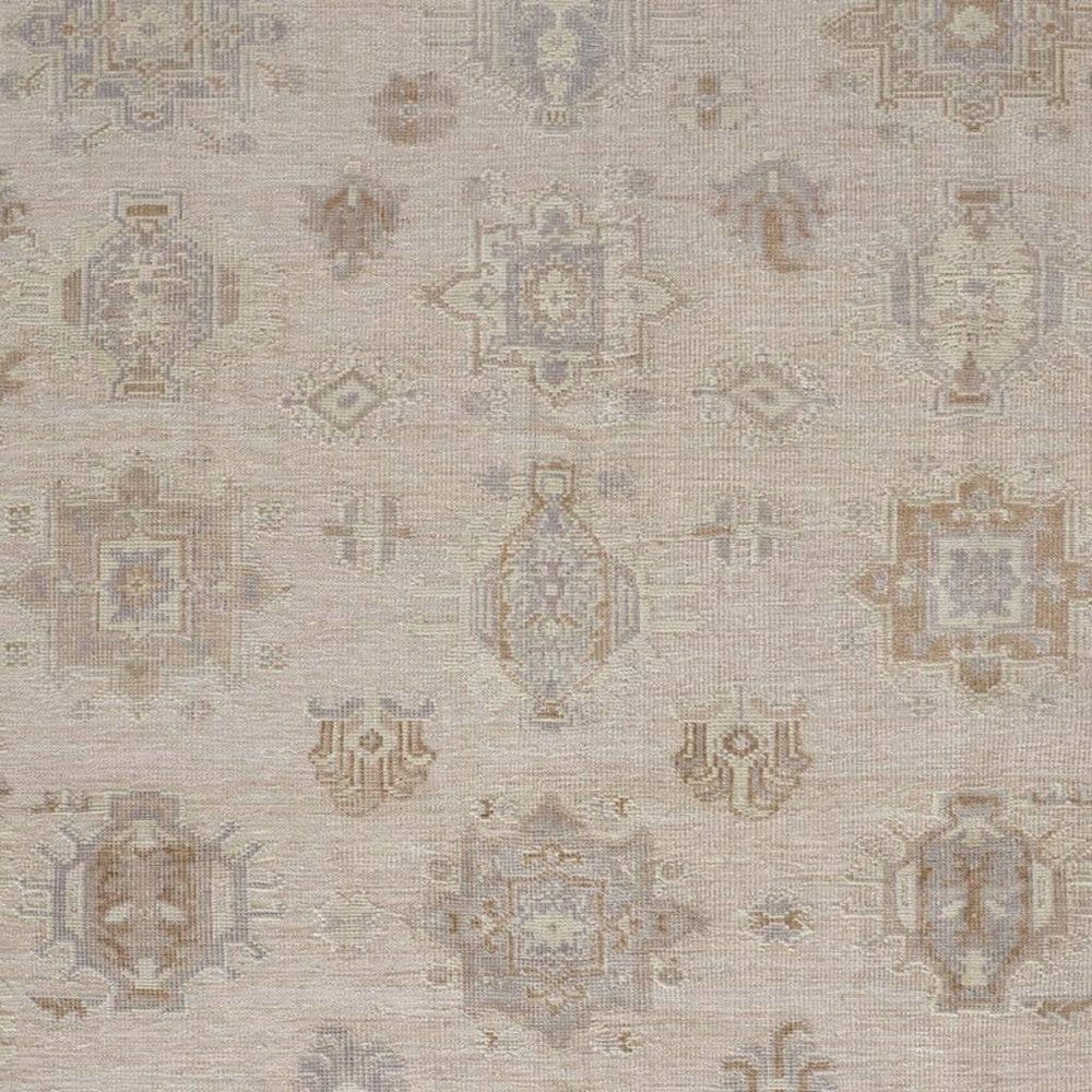 4' X 6' Tan and Brown Floral Hand Knotted Area Rug HomeRoots