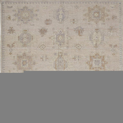 4' X 6' Tan and Brown Floral Hand Knotted Area Rug HomeRoots