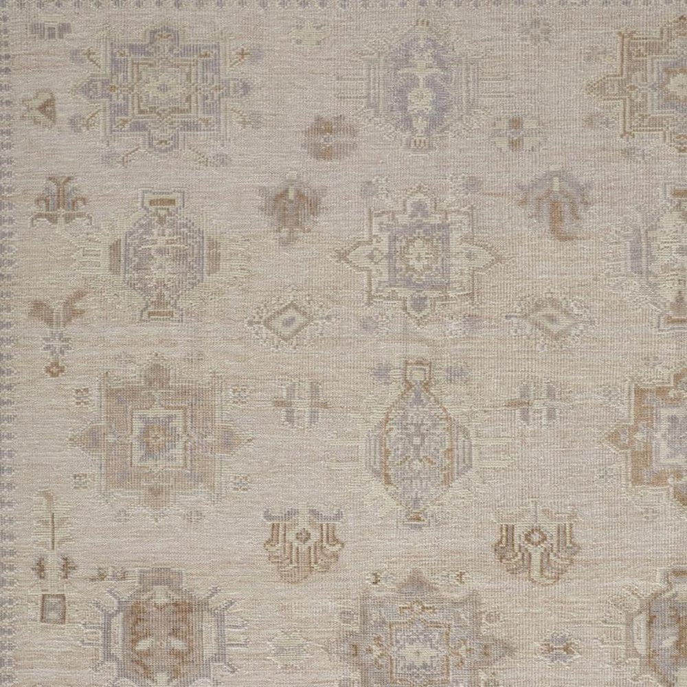4' X 6' Tan and Brown Floral Hand Knotted Area Rug — view 21