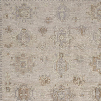 4' X 6' Tan and Brown Floral Hand Knotted Area Rug HomeRoots