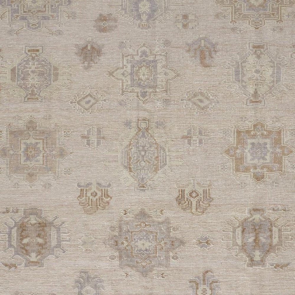 4' X 6' Tan and Brown Floral Hand Knotted Area Rug HomeRoots