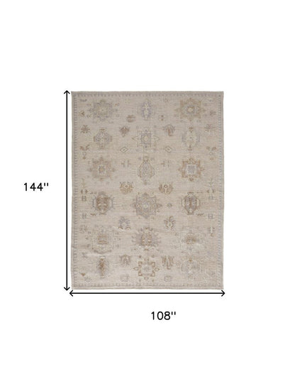 4' X 6' Tan and Brown Floral Hand Knotted Area Rug HomeRoots