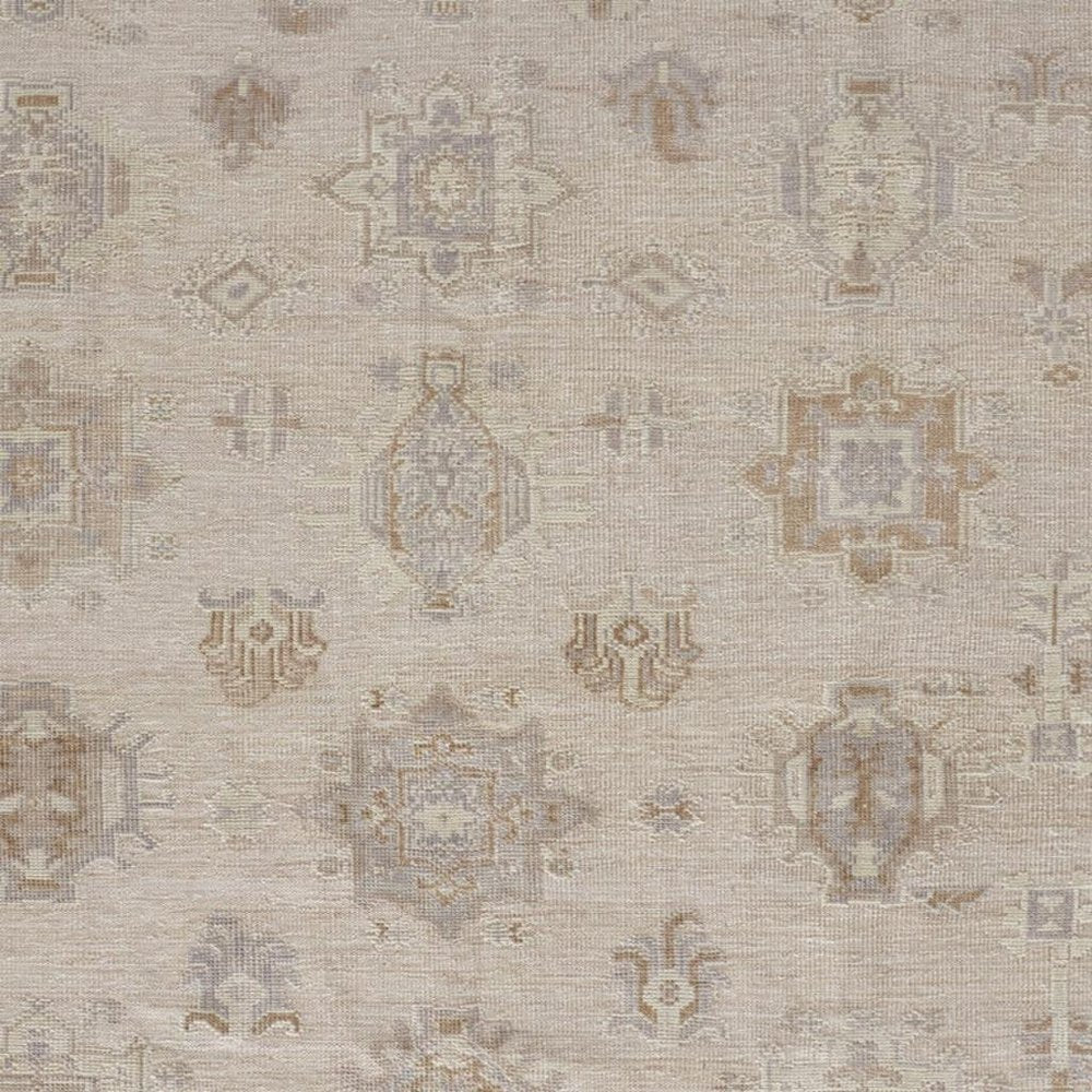 4' X 6' Tan and Brown Floral Hand Knotted Area Rug HomeRoots