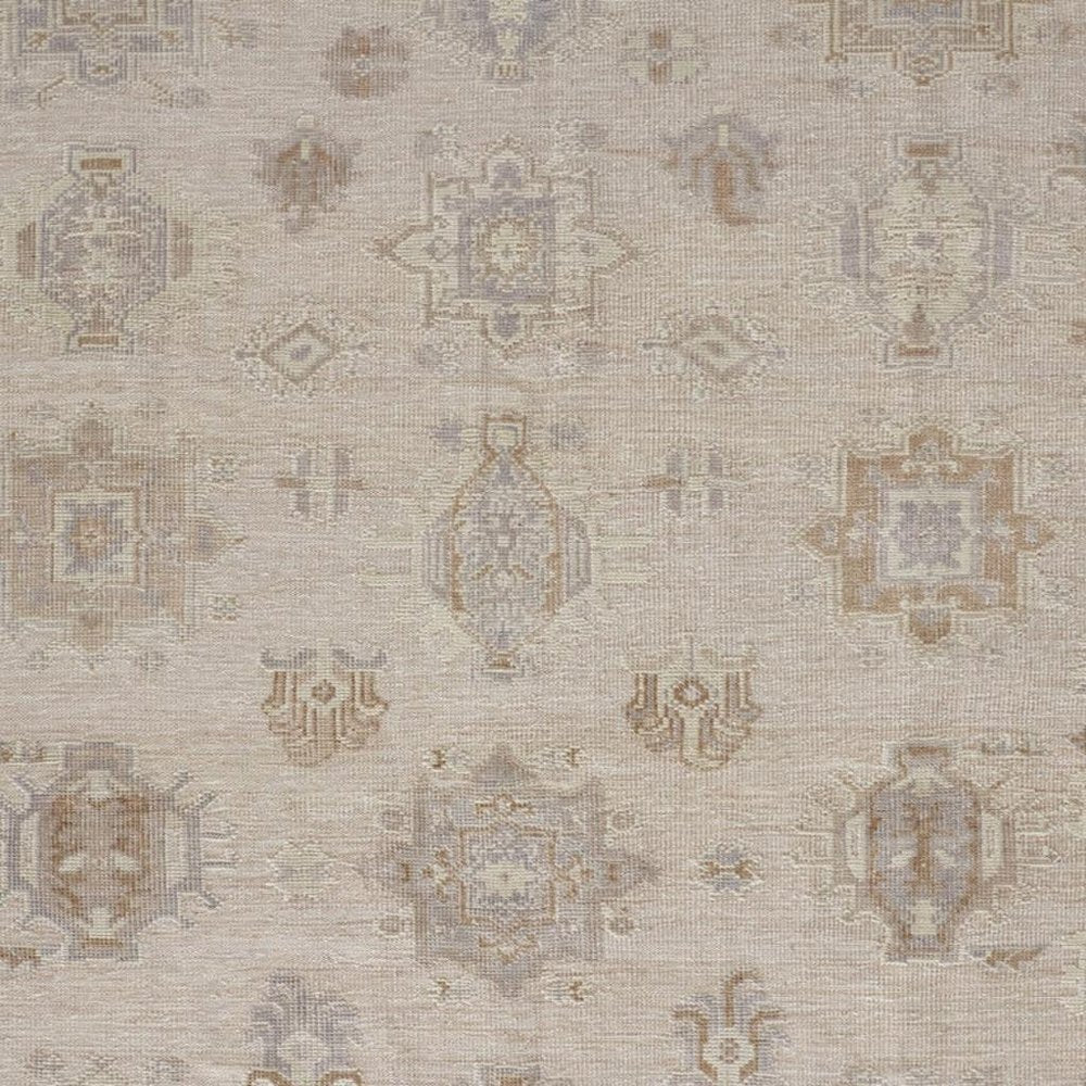 4' X 6' Tan and Brown Floral Hand Knotted Area Rug HomeRoots