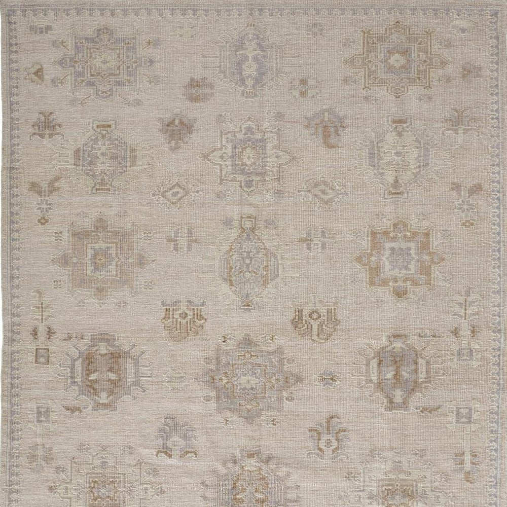 4' X 6' Tan and Brown Floral Hand Knotted Area Rug — view 45