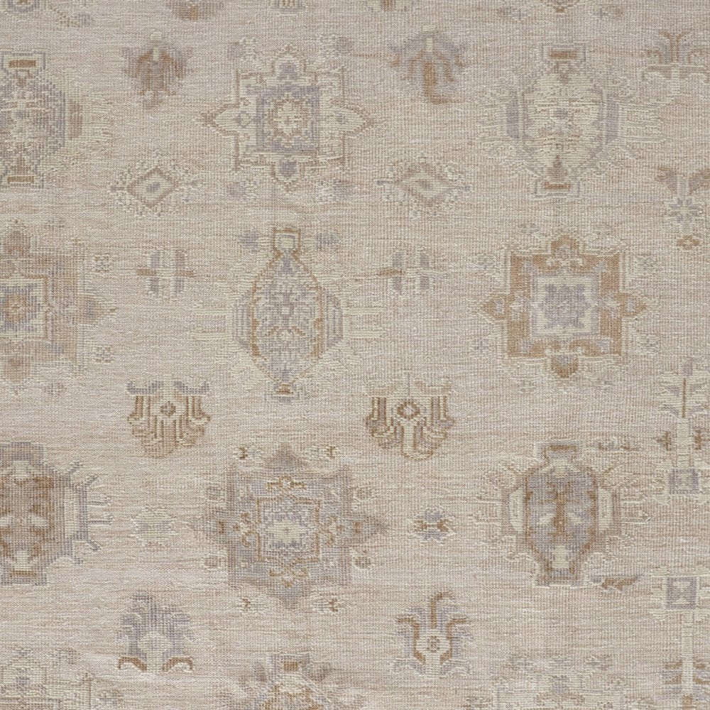 4' X 6' Tan and Brown Floral Hand Knotted Area Rug — view 70