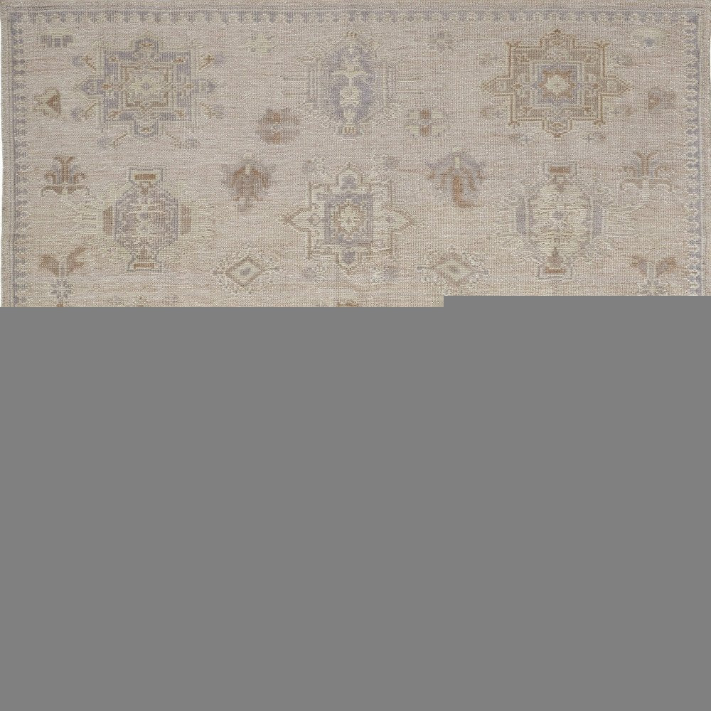 4' X 6' Tan and Brown Floral Hand Knotted Area Rug HomeRoots