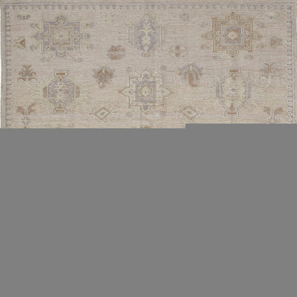 4' X 6' Tan and Brown Floral Hand Knotted Area Rug HomeRoots