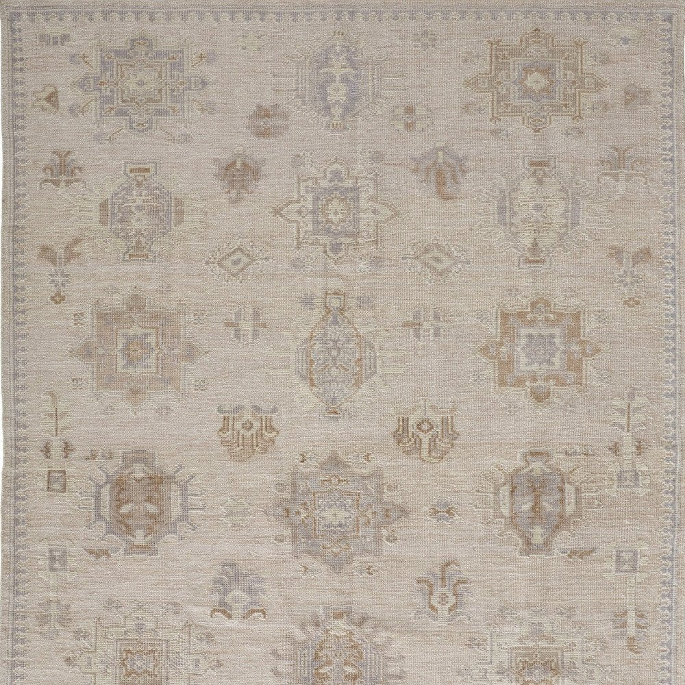 4' X 6' Tan and Brown Floral Hand Knotted Area Rug — view 59