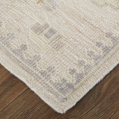4' X 6' Tan and Brown Floral Hand Knotted Area Rug HomeRoots