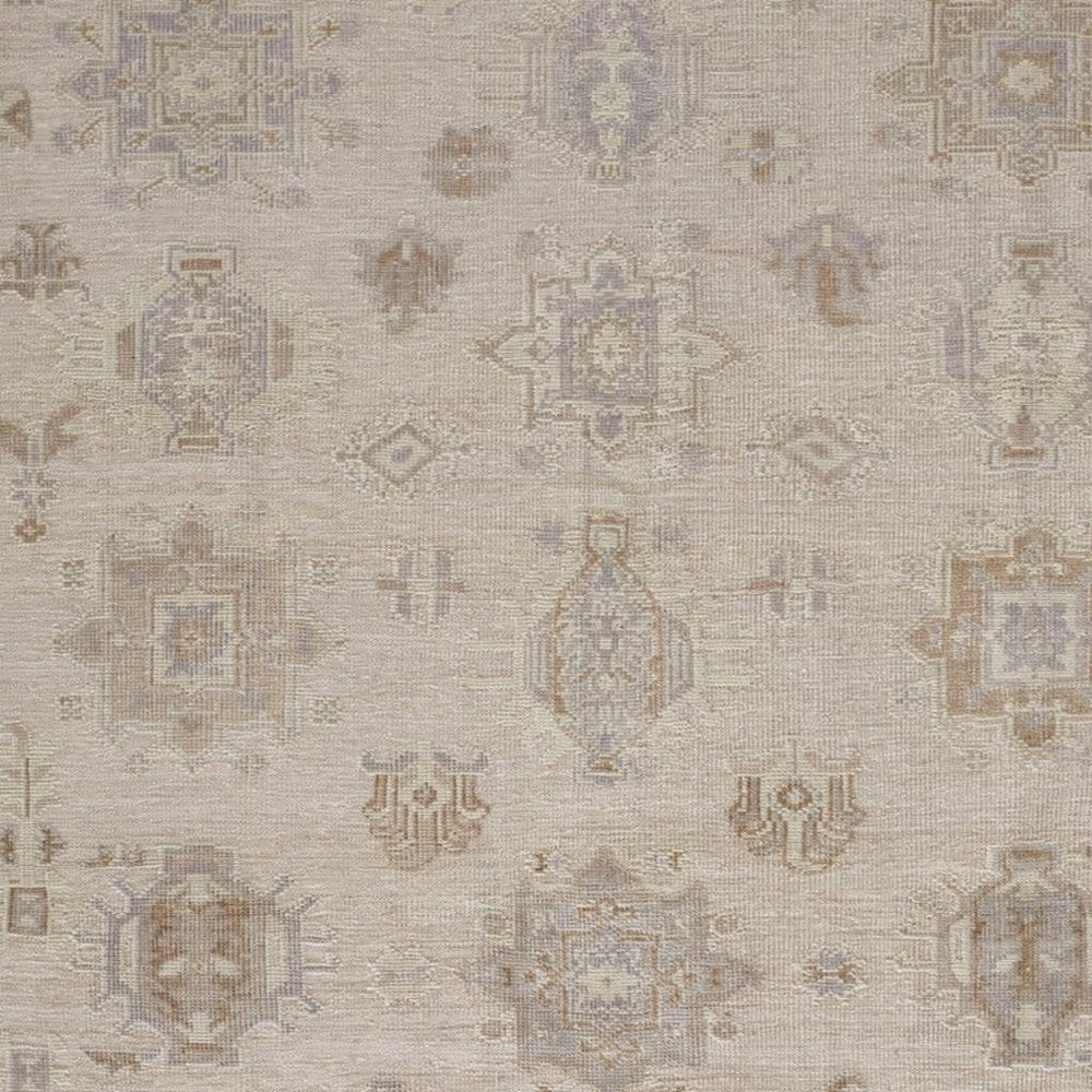 4' X 6' Tan and Brown Floral Hand Knotted Area Rug — view 53