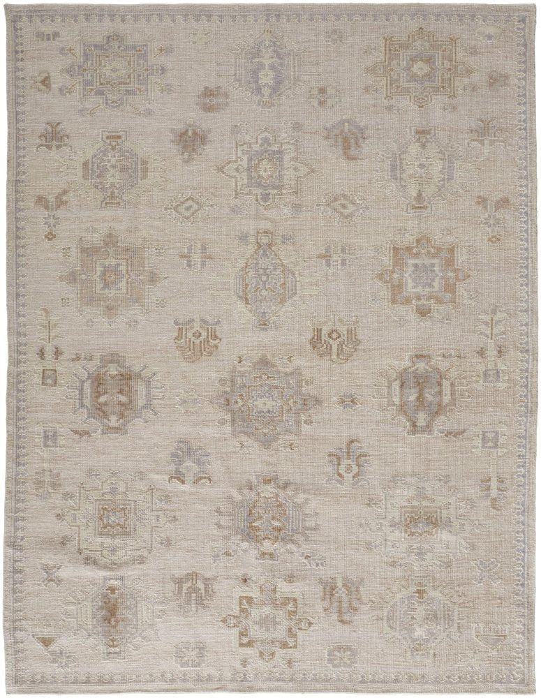 4' X 6' Tan and Brown Floral Hand Knotted Area Rug HomeRoots