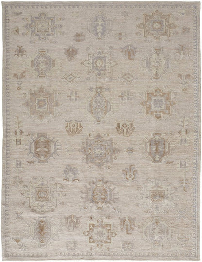 4' X 6' Tan and Brown Floral Hand Knotted Area Rug HomeRoots