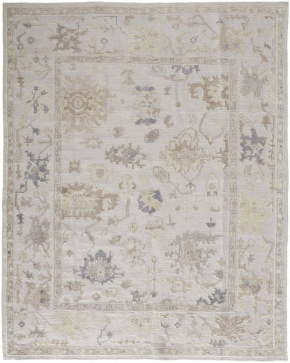 4' X 6' Tan Ivory And Orange Floral Hand Knotted Stain Resistant Area Rug HomeRoots