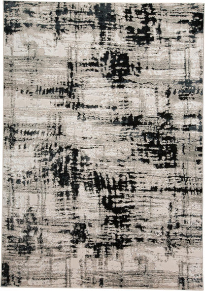 10' X 13' Black White And Gray Stain Resistant Area Rug - 32.0" (L) x 180.0" (W) x 0.6" (H)