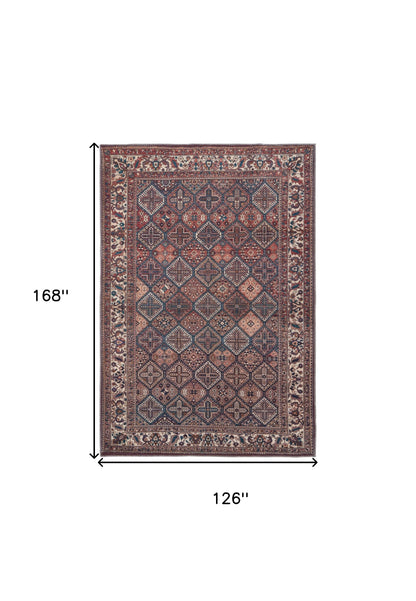 10' X 14' Ivory and Blue Floral Power Loom Area Rug - 24.0" (L) x 36.0" (W) x 0.24" (H)