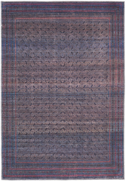 9' X 12' Blue and Ivory Floral Power Loom Area Rug - 106.0" (H) x 144.0" (W) x 0.24" (D)