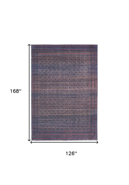 10' X 14' Blue and Purple Oriental Power Loom Area Rug - 24.0" (L) x 36.0" (W) x 0.24" (H)