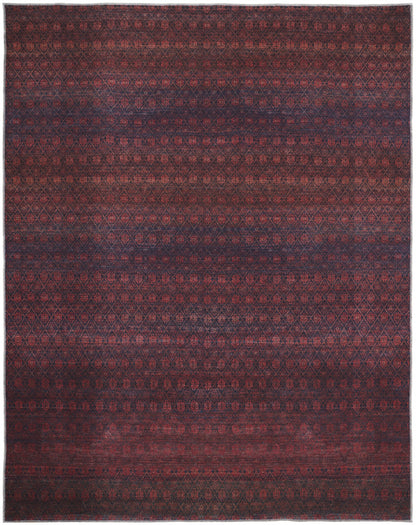 9' X 12' Red And Gray Striped Power Loom Area Rug - 106.0" (H) x 144.0" (W) x 0.24" (D)