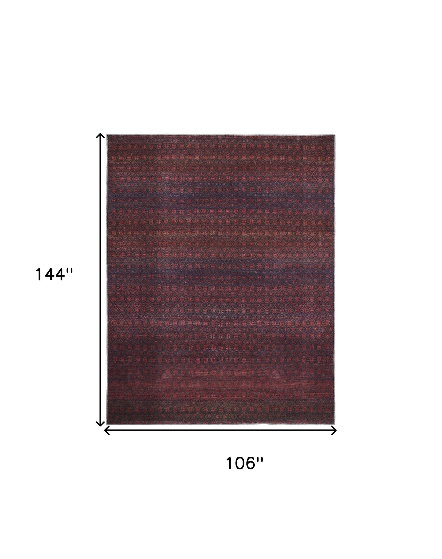 9' X 12' Red And Gray Striped Power Loom Area Rug - 106.0" (H) x 144.0" (W) x 0.24" (D)