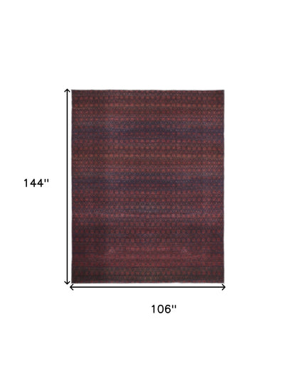 9' X 12' Red And Gray Striped Power Loom Area Rug - 106.0" (H) x 144.0" (W) x 0.24" (D)