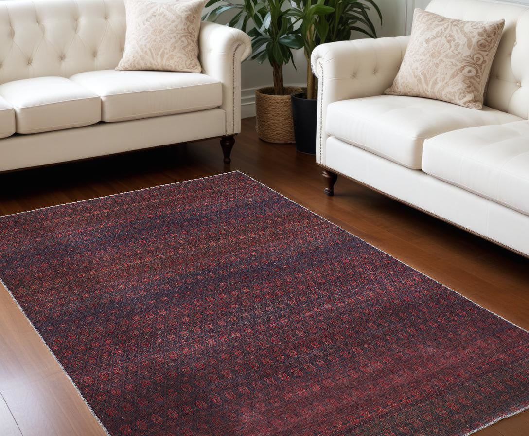 9' X 12' Red And Gray Striped Power Loom Area Rug - 106.0" (H) x 144.0" (W) x 0.24" (D)