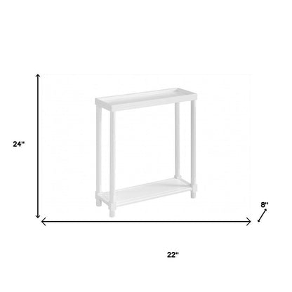 Set Of Two 24" White Wood Rectangular End Tables With Shelf HomeRoots