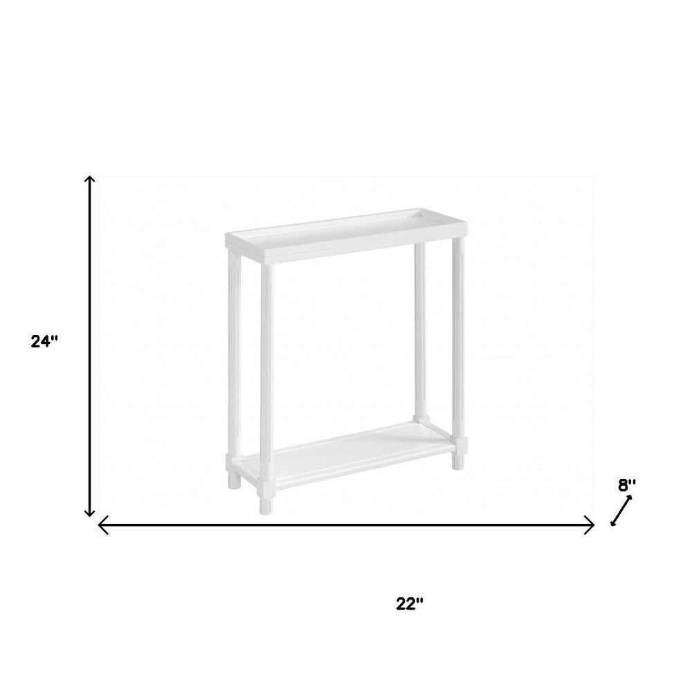 Set Of Two 24" White Wood Rectangular End Tables With Shelf HomeRoots