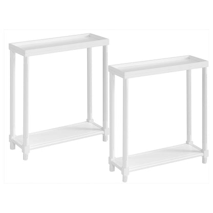 Set Of Two 24" White Wood Rectangular End Tables With Shelf HomeRoots