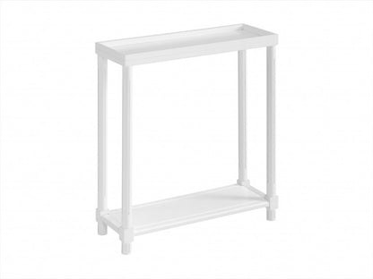 Set Of Two 24" White Wood Rectangular End Tables With Shelf HomeRoots