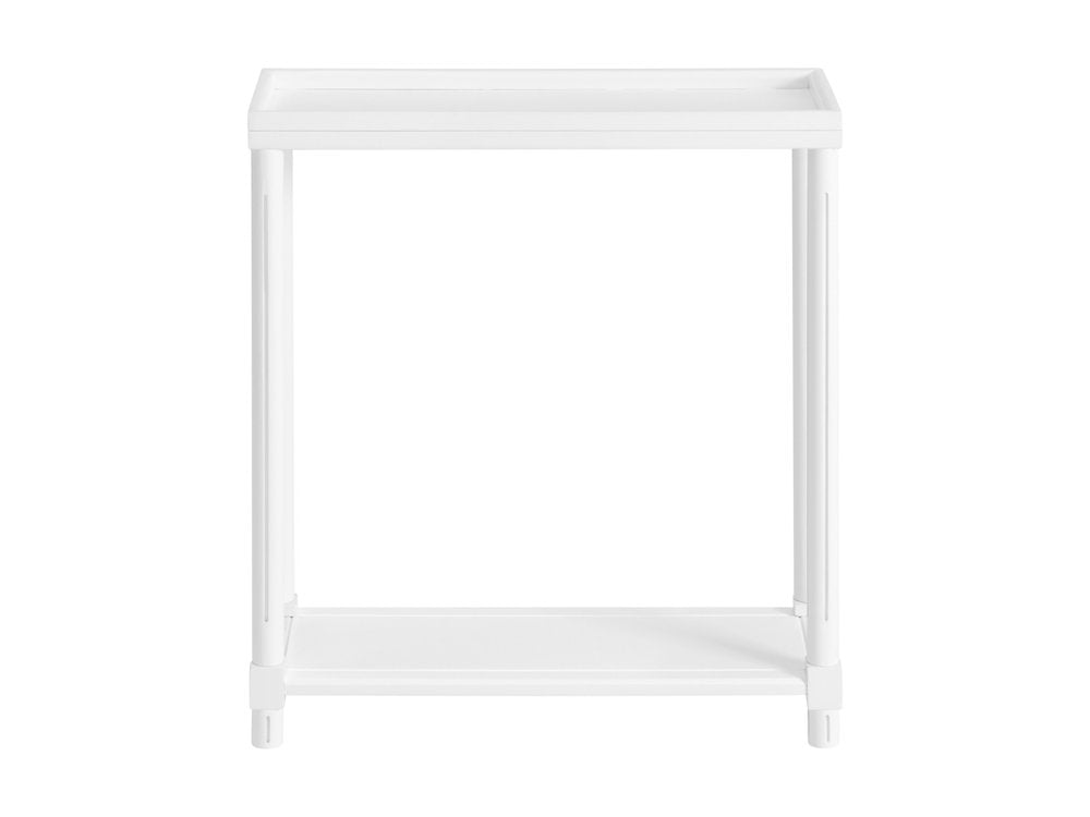 Set Of Two 24" White Wood Rectangular End Tables With Shelf HomeRoots