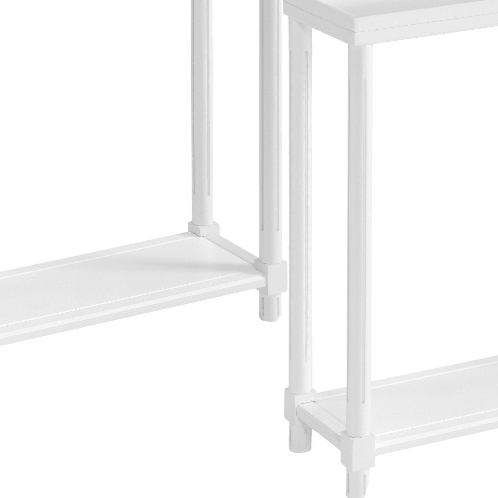 Set Of Two 24" White Wood Rectangular End Tables With Shelf HomeRoots