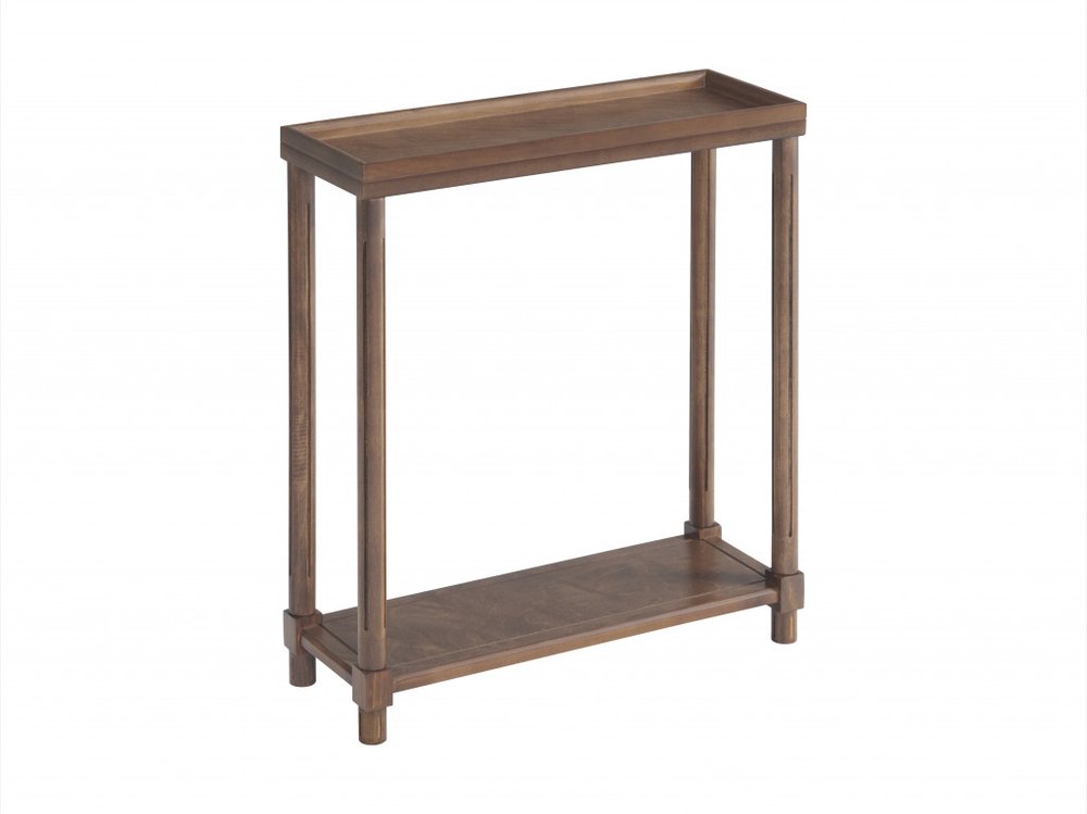 Set Of Two 24" Brown Wood Rectangular End Tables With Shelf HomeRoots