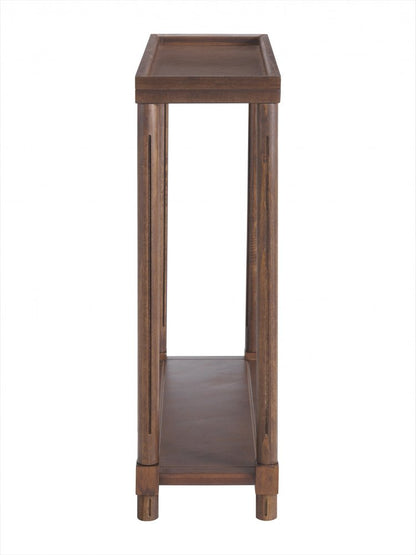 Set Of Two 24" Brown Wood Rectangular End Tables With Shelf HomeRoots