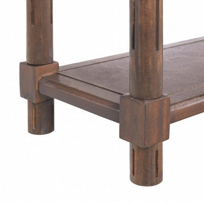 Set Of Two 24" Brown Wood Rectangular End Tables With Shelf HomeRoots