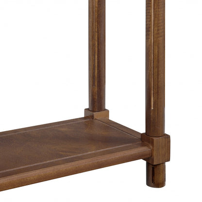 Set Of Two 24" Brown Wood Rectangular End Tables With Shelf HomeRoots
