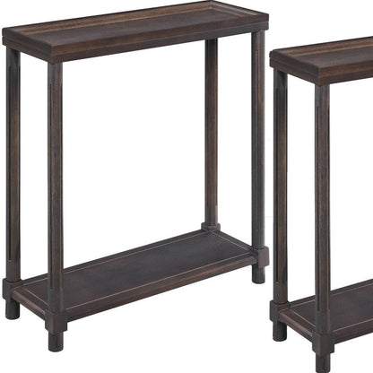 Set of Two 24" Espresso Solid Wood End Tables With Shelf HomeRoots