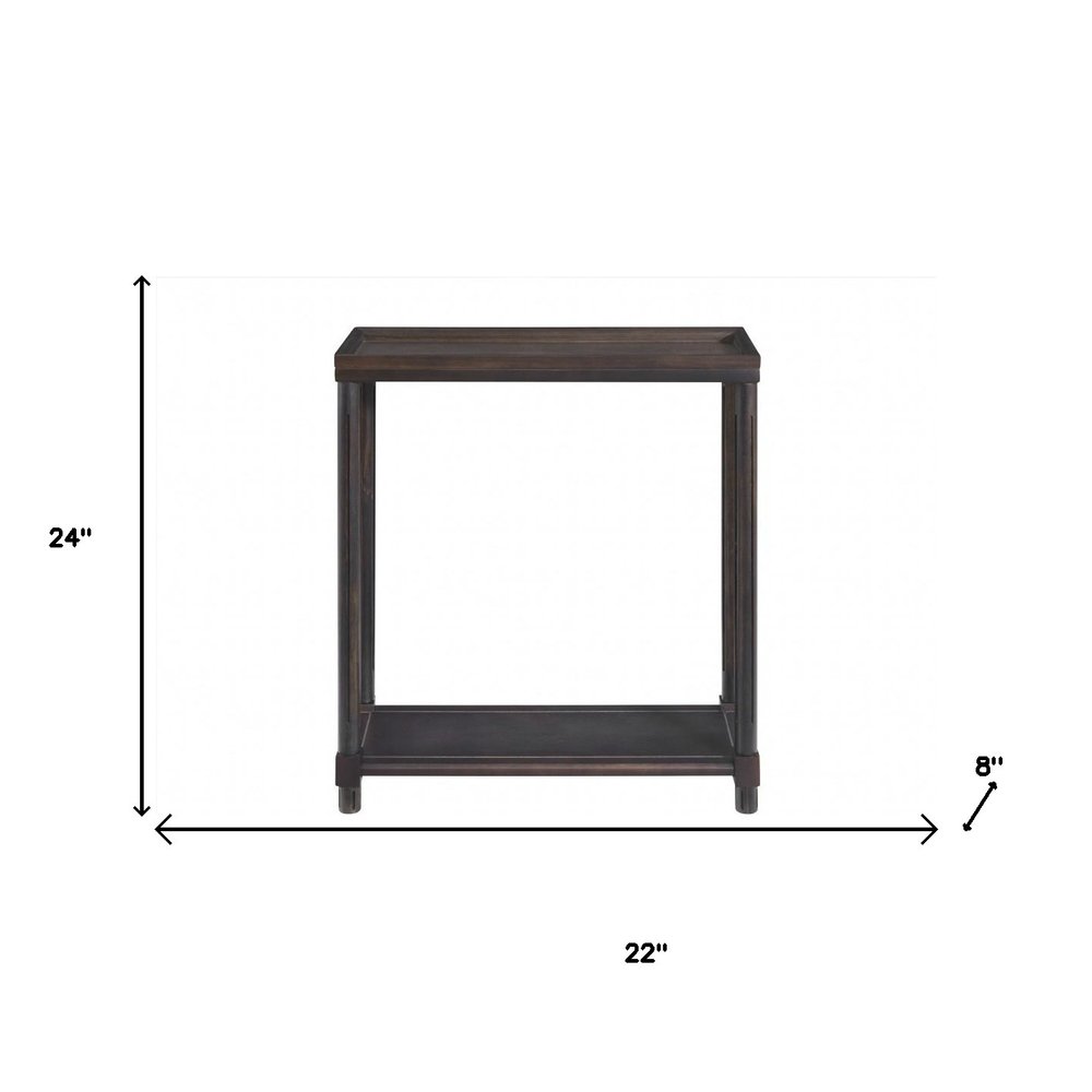 Set of Two 24" Espresso Solid Wood End Tables With Shelf HomeRoots